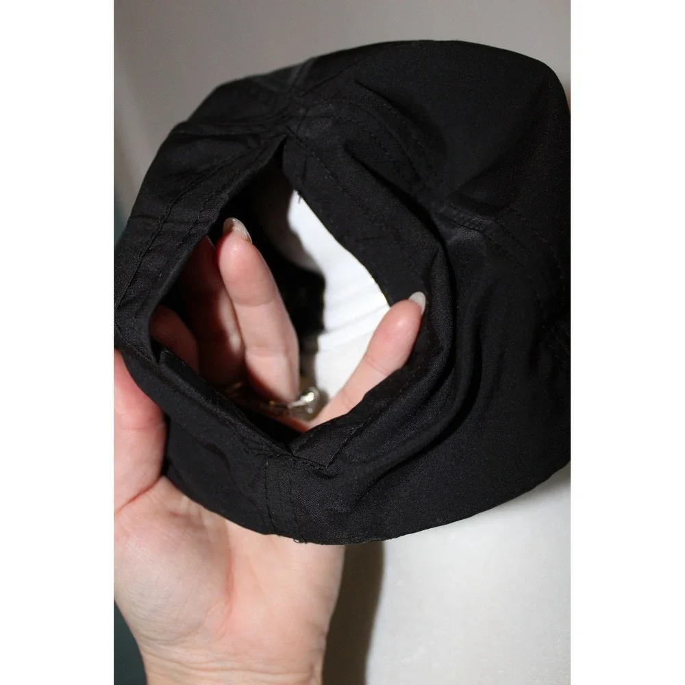 Topknot Camp Gladiator Ponytail‎ Hat Black Magnetic Closure Baseball Cap S/M